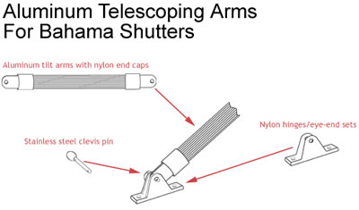 Aluminum Telescoping Bahama Arms