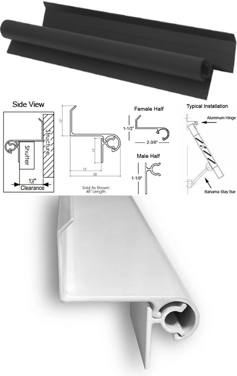 48" Powder Coated Aluminum Bahamas Hinge